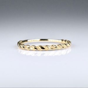 14K Yellow Gold Rope Stackable Band Ring Sz.6 1.18g - New